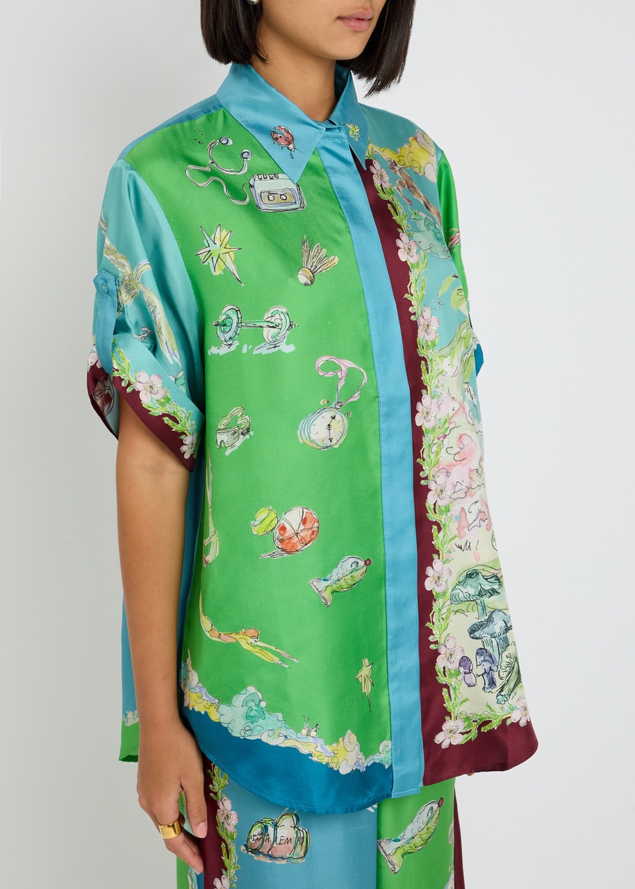 Alemais Daria Printed Silk-twill Shirt - 2