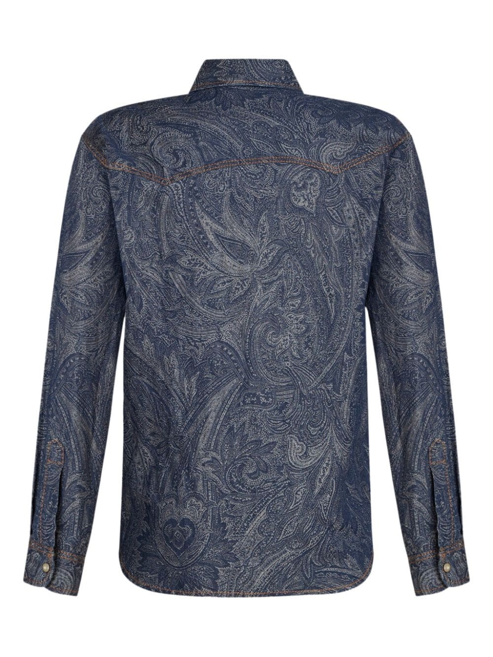 paisley-print denim shirt - 6