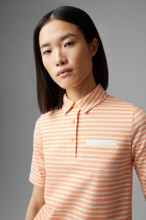 Peony Polo shirt in Orange/White - 4