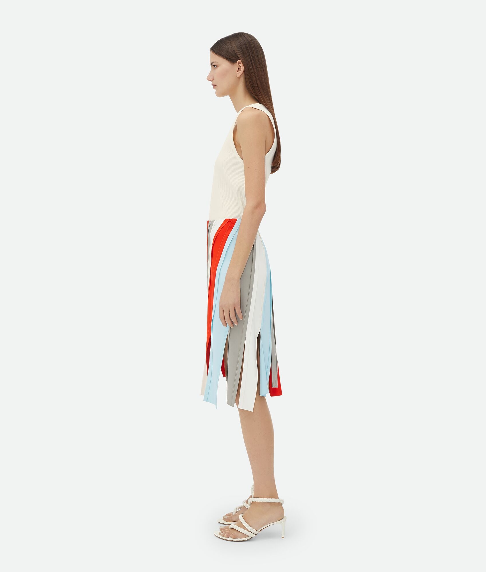 Fluid Viscose Stripe Skirt - 2