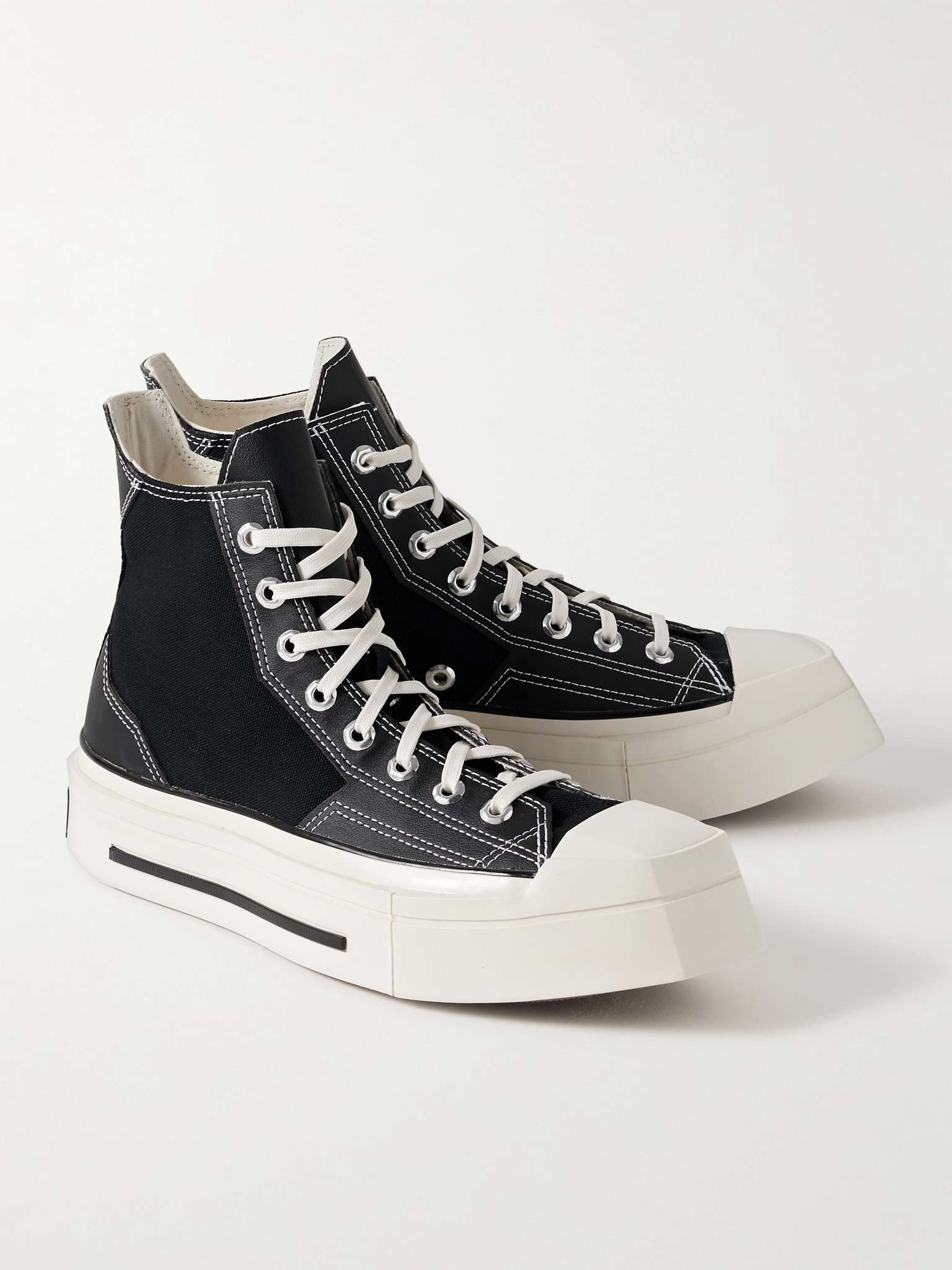 Chuck 70 De Luxe Leather and Canvas Platform High-Top Sneakers - 4