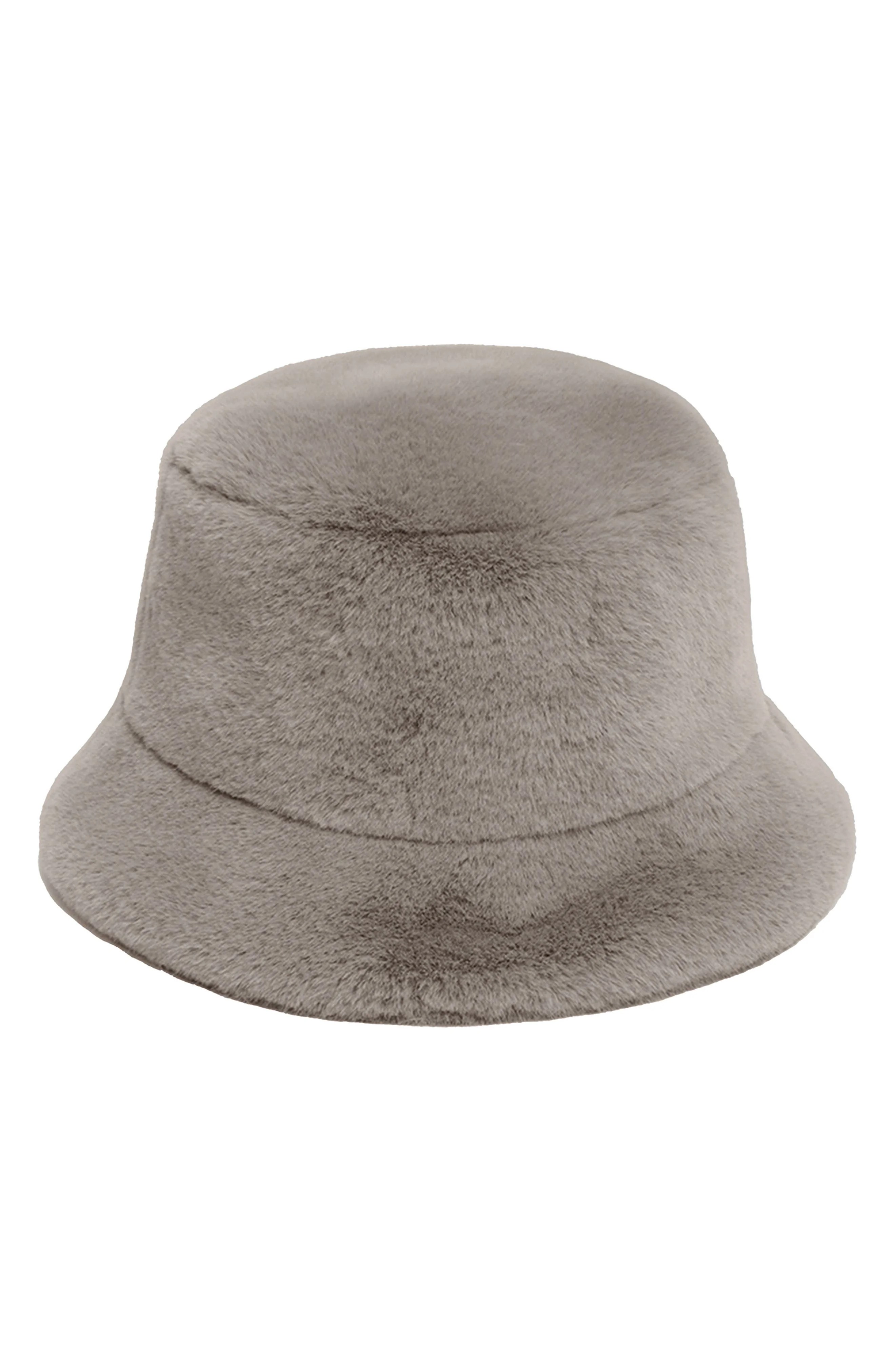 Apparis Amara Pluche™ Faux Fur Bucket Hat in Granite at Nordstrom - 1