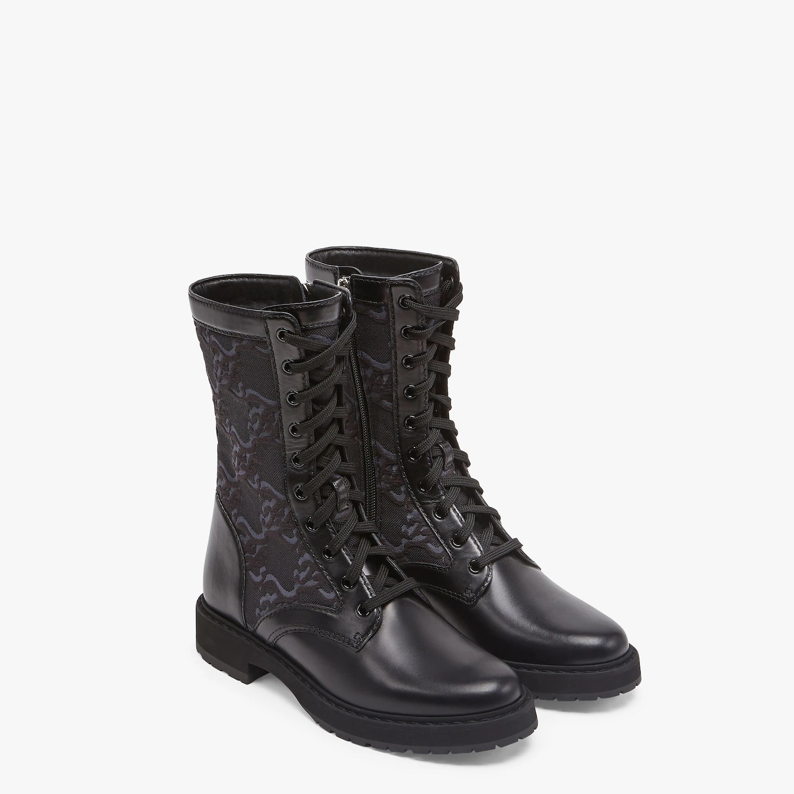 Black leather biker boots - 4
