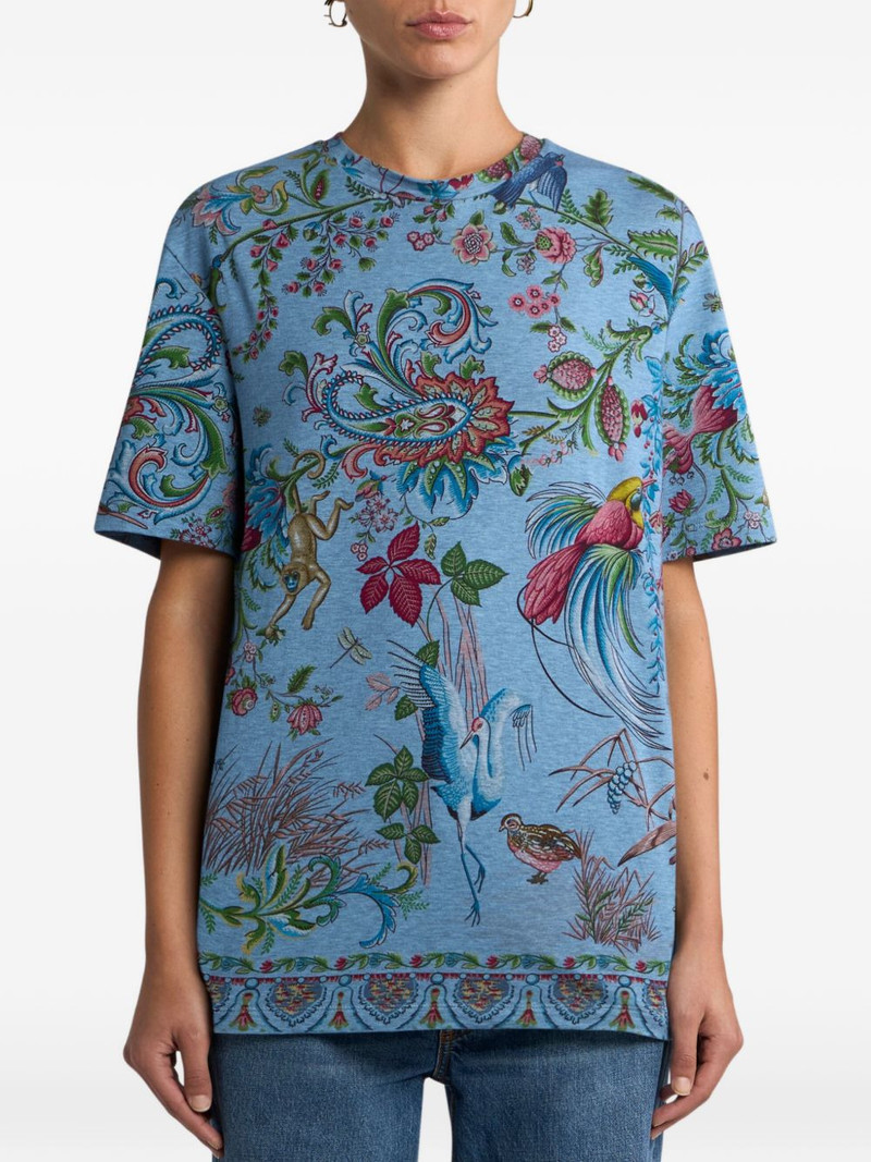 Etro flora fauna-motif T-shirt outlook