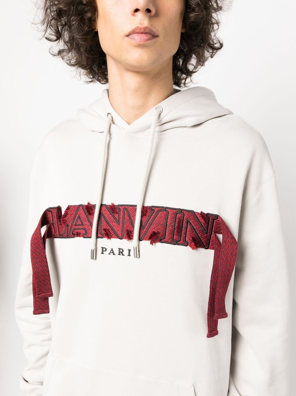 oversized logo-appliqué hoodie - 5