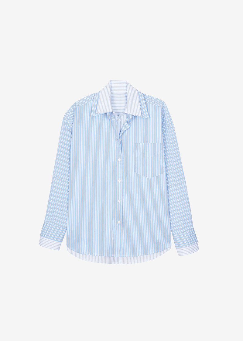 Lienz Double Shirt - Blue/White Stripe 1