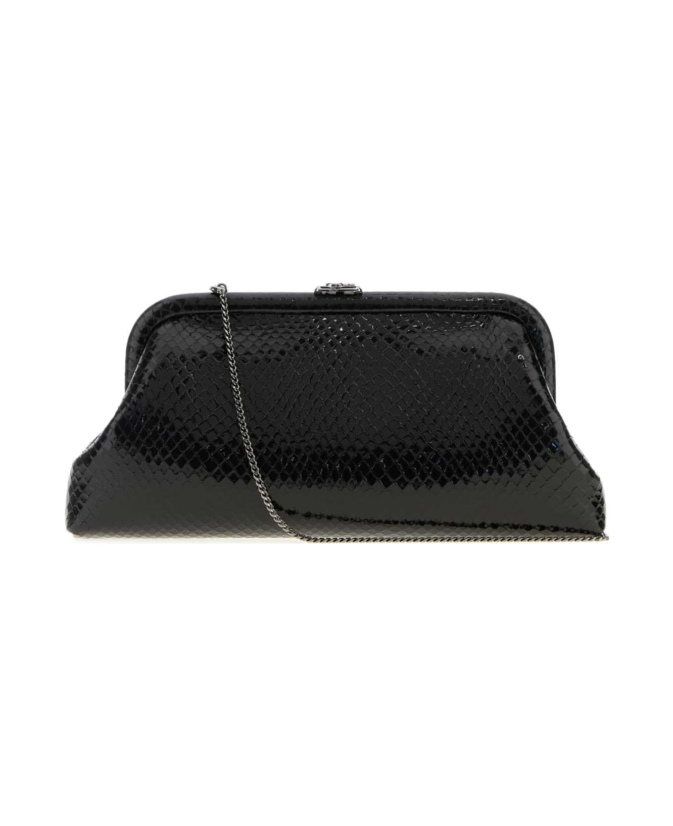 Black Leather Skylar Clutch - 3