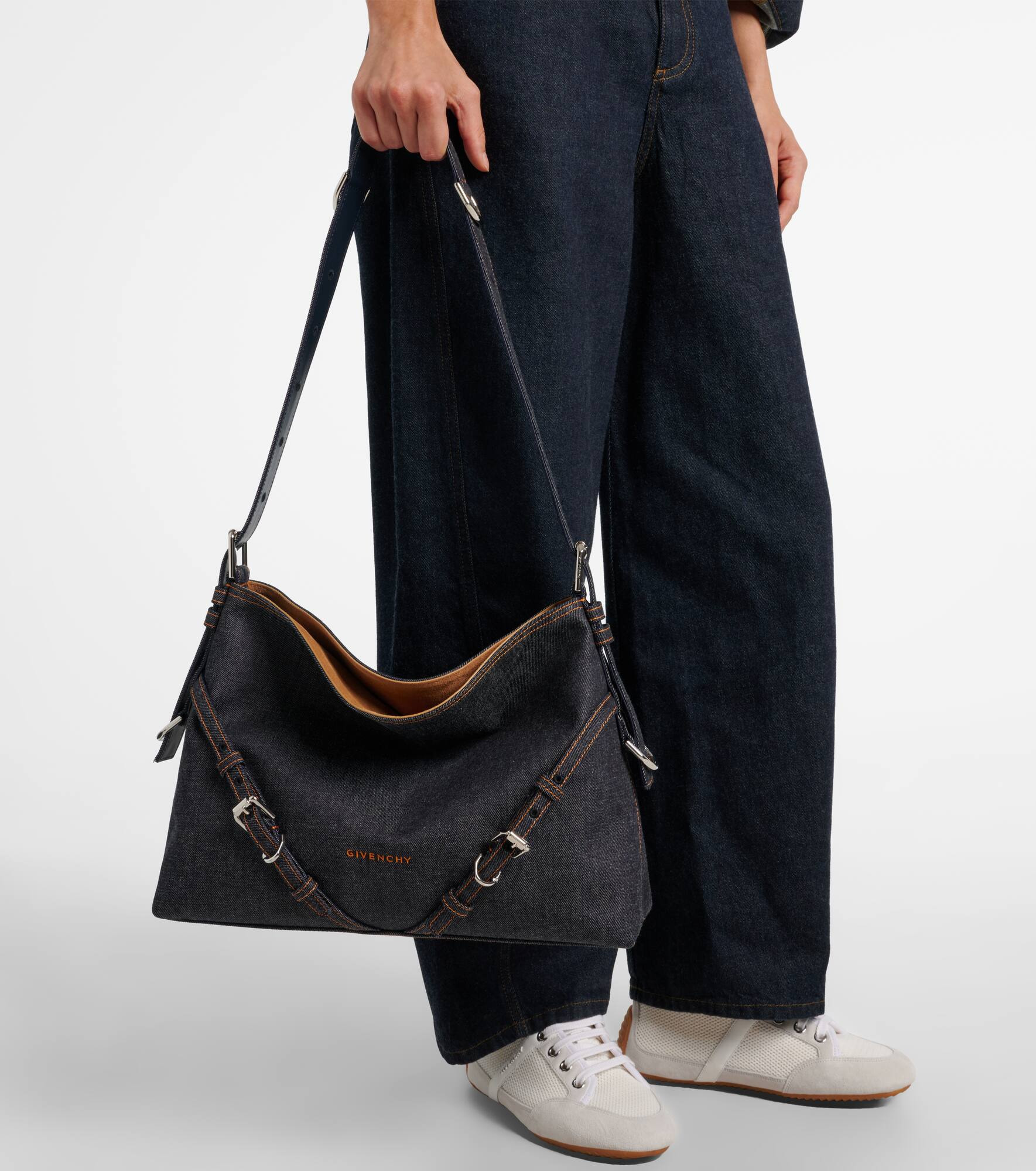 Voyou Medium denim shoulder bag - 6