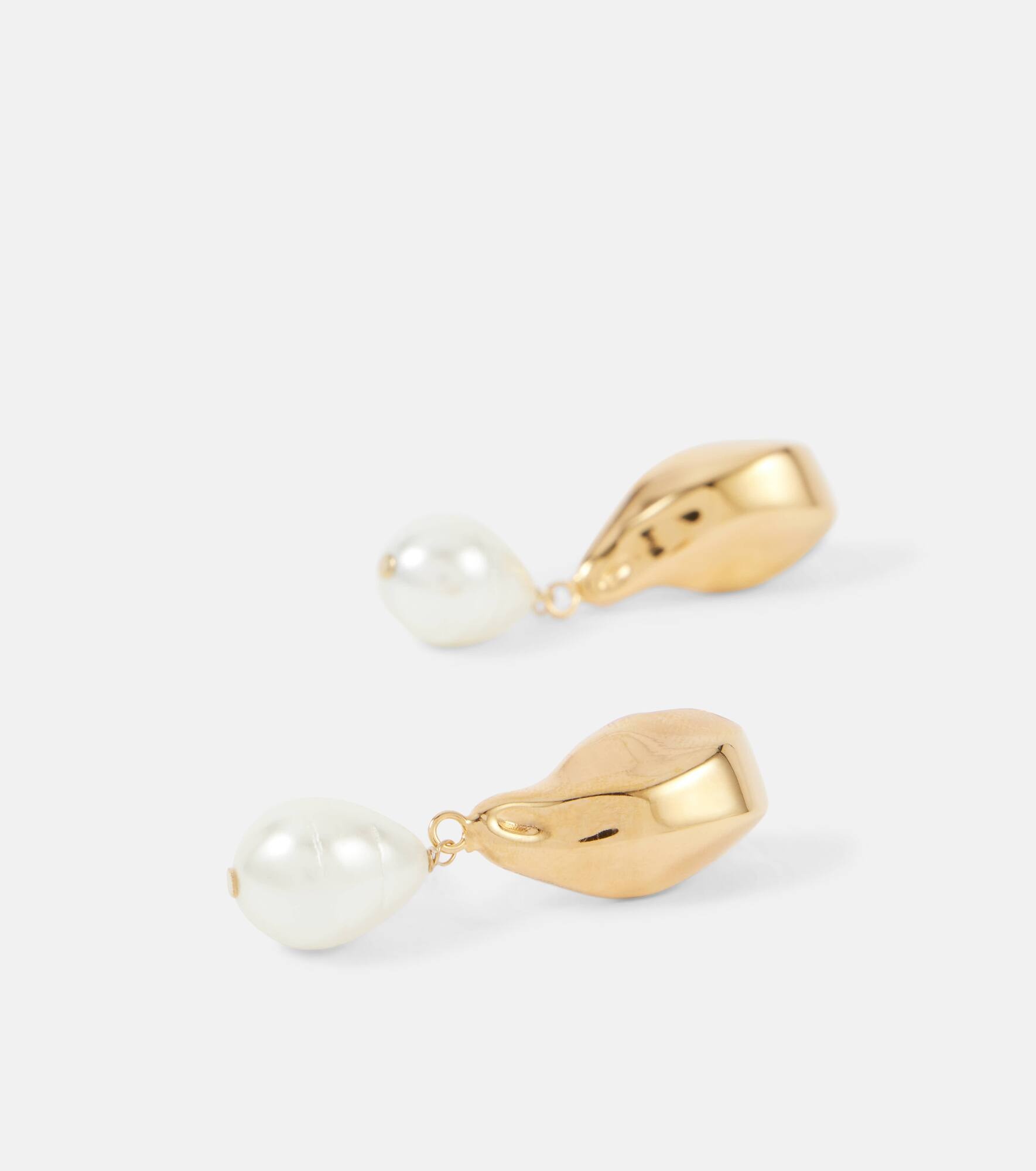 Faux pearl drop earrings - 4