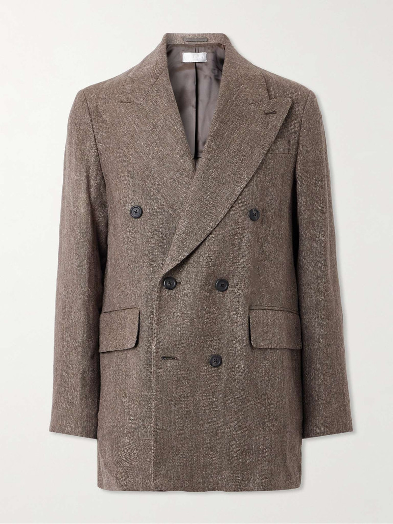 Double-Breasted Linen and Cotton-Blend Blazer - 1
