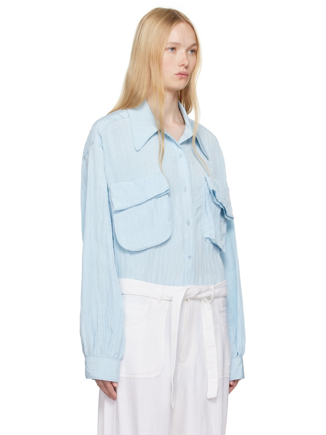 Blue Crinkled Pocket Shirt - 2