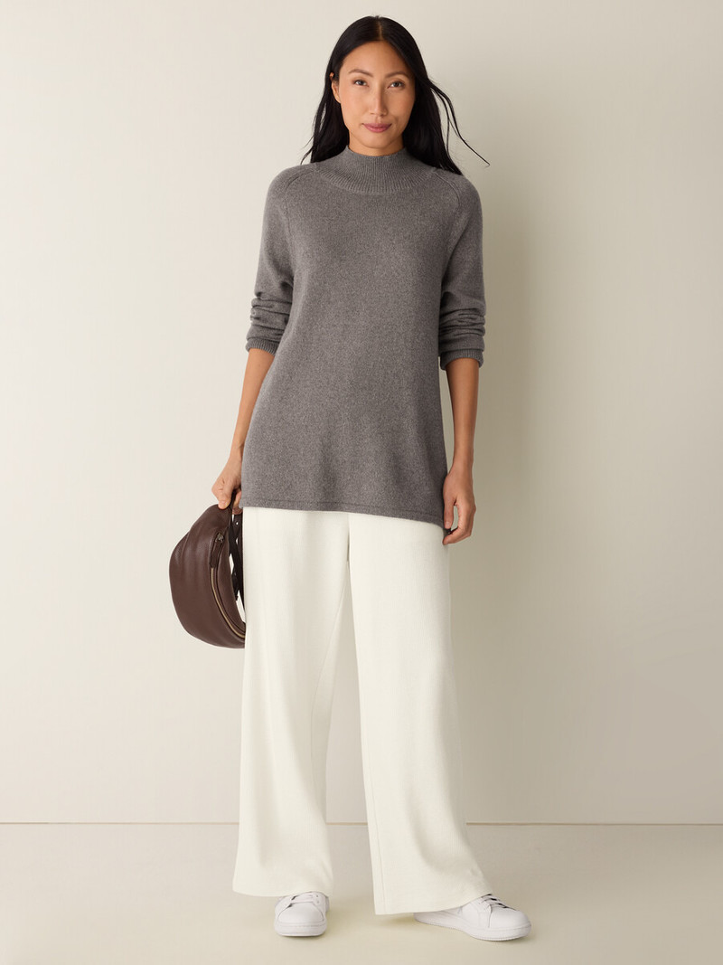 EILEEN FISHER Cotton & Recycled Cashmere Turtleneck Long Top outlook