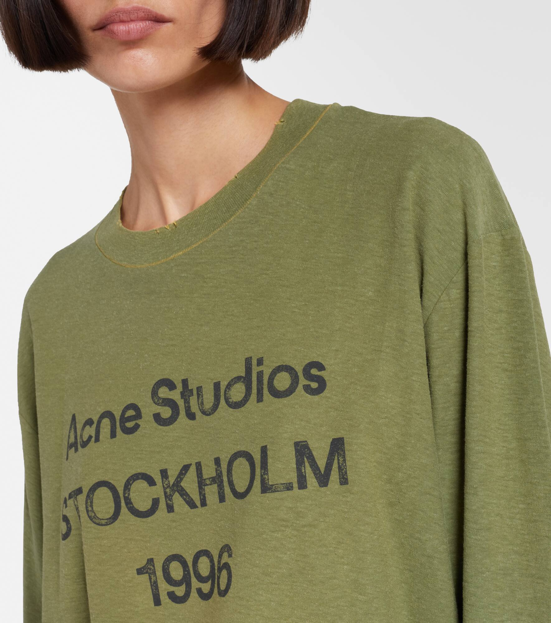 Logo printed cotton and hemp T-shirt - 4