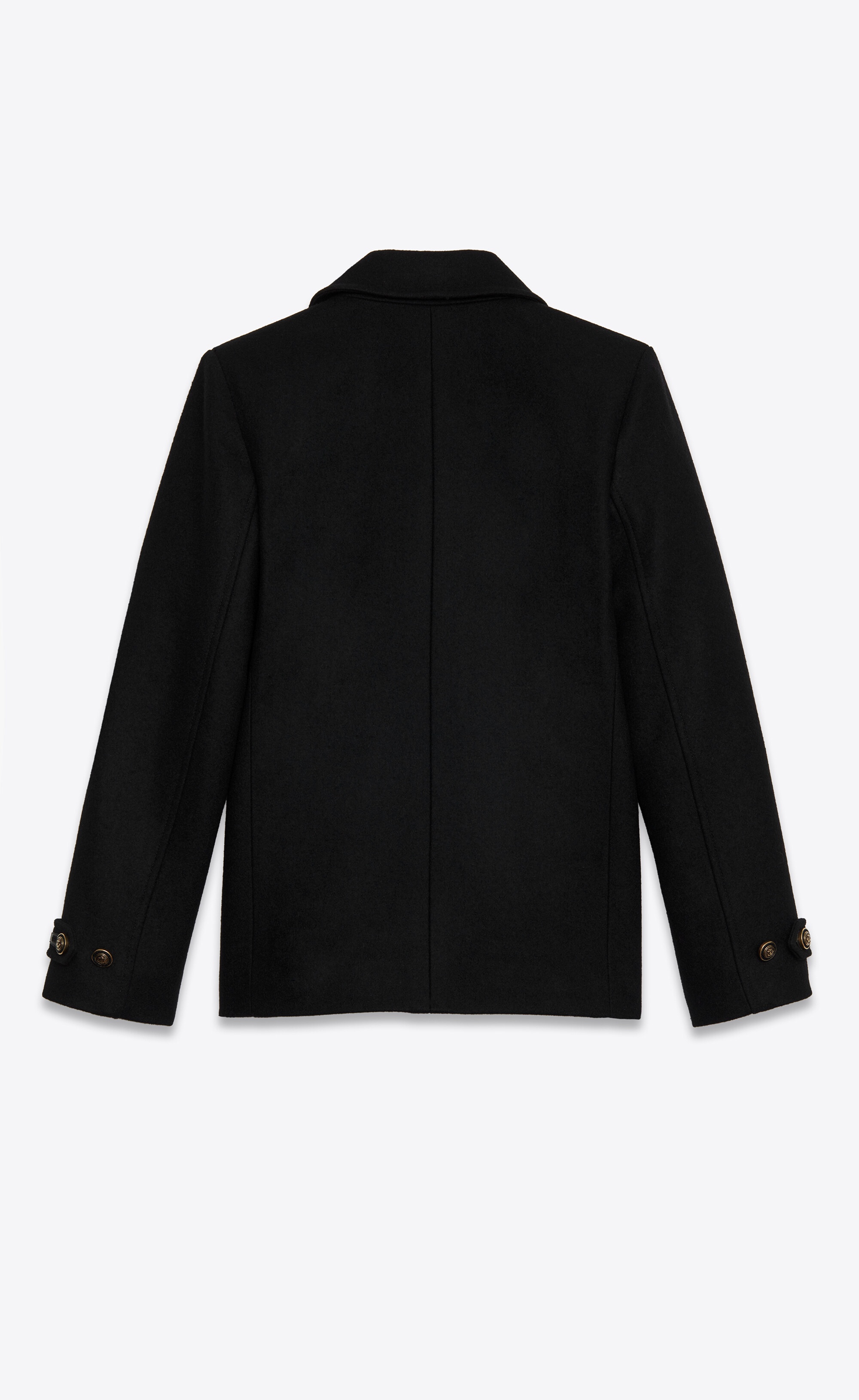 double-breasted peacoat in sablé wool felt - 2