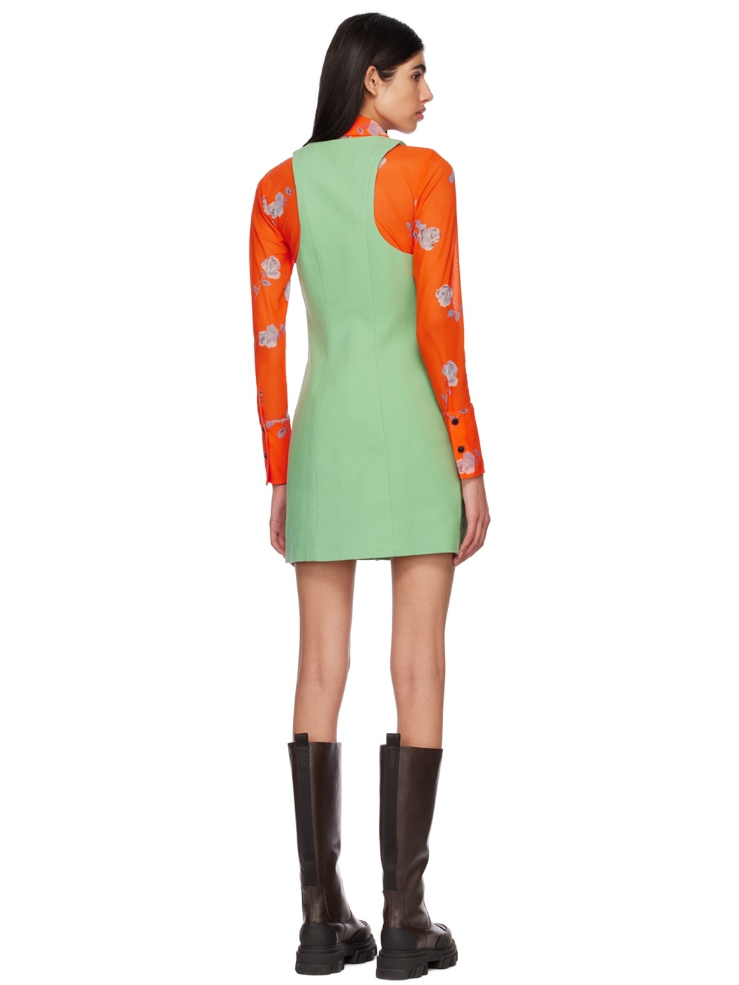 Green Suiting Minidress - 3