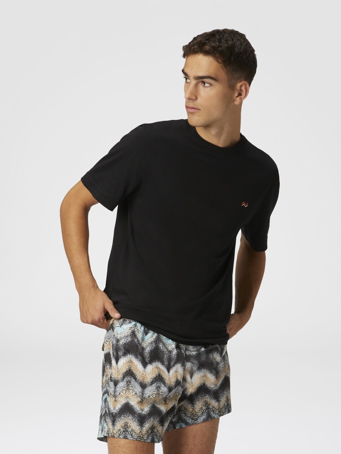 Airbrush-effect zig zag print swim shorts - 4