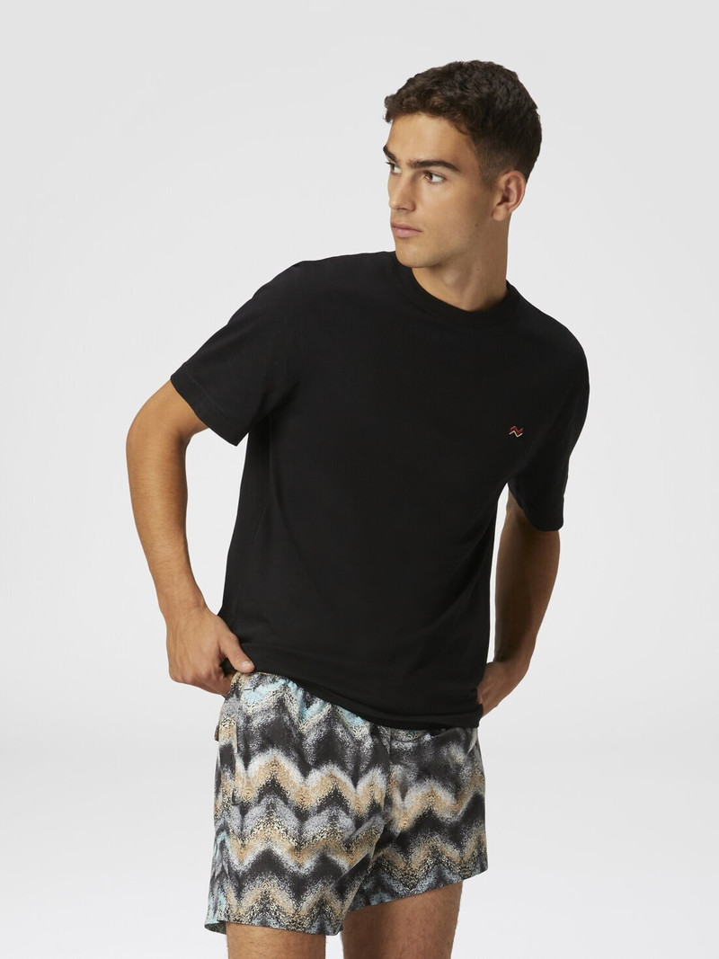 Airbrush-effect zig zag print swim shorts 4