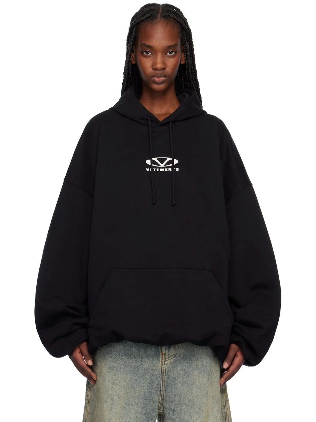 Black Oval Logo Hoodie - 1