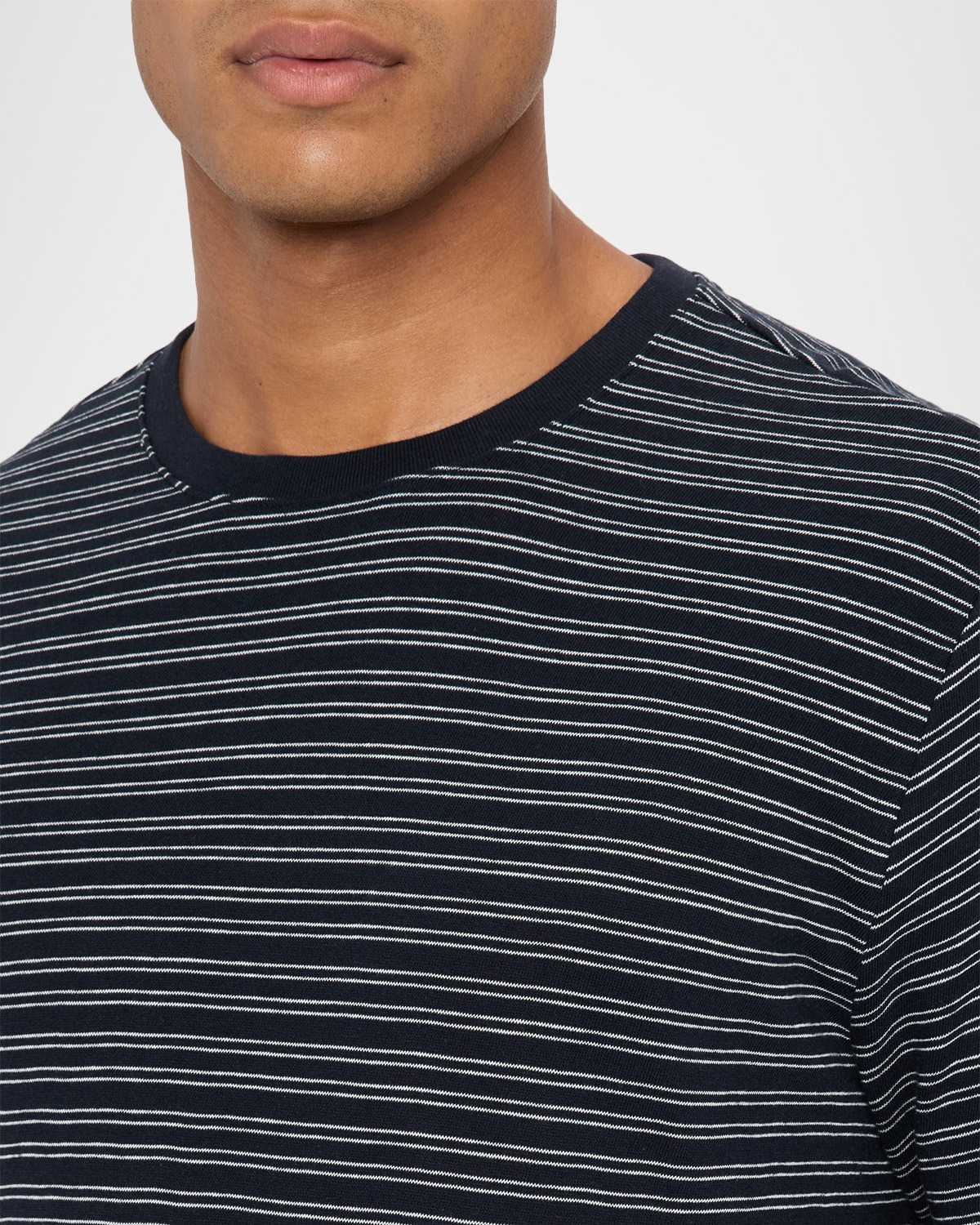 Men's Cotton Thin Stripe Crewneck T-Shirt - 5