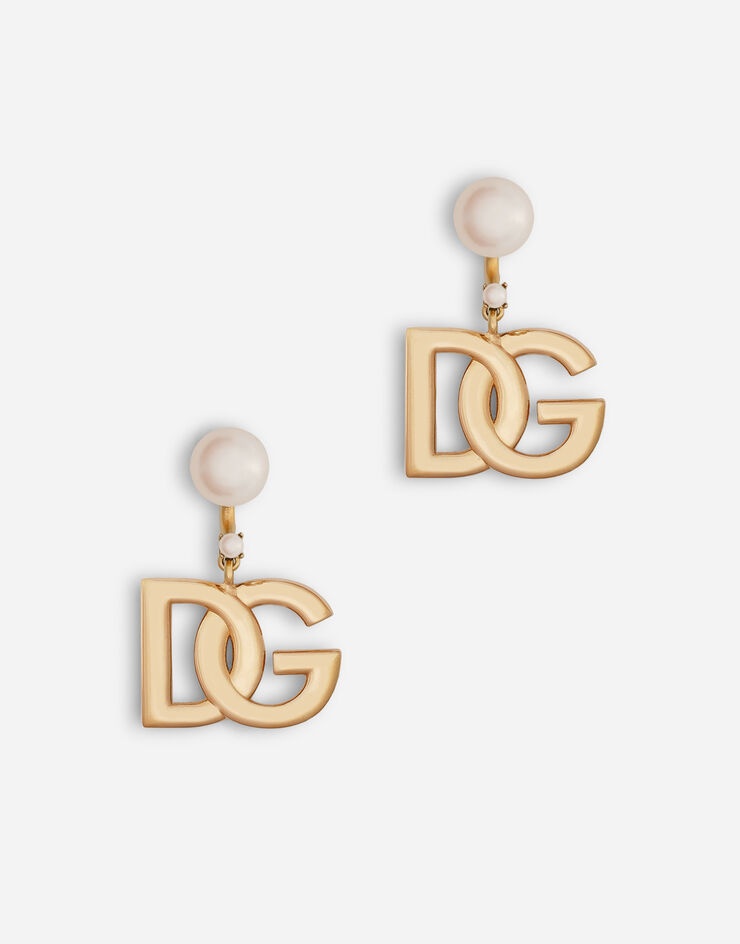 Earrings with DG logo and pearls - 1