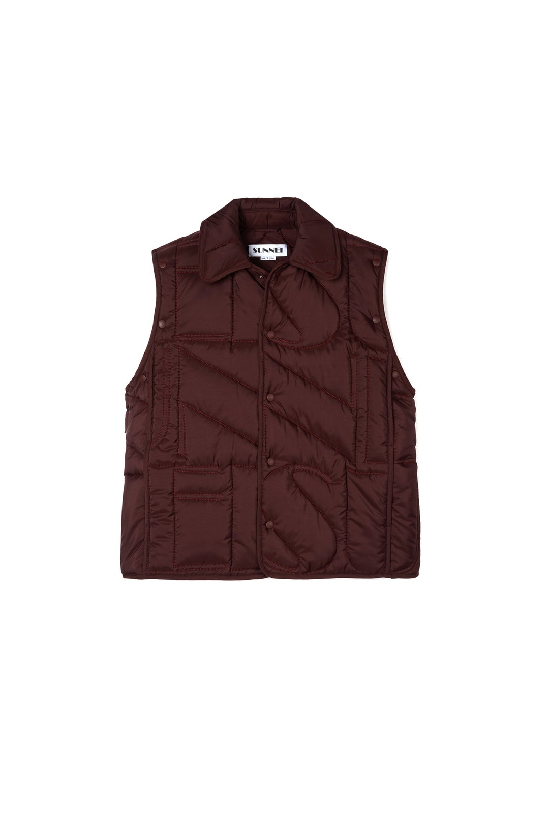 PADDED JACKET / maroon / embroidered allover logo - 3