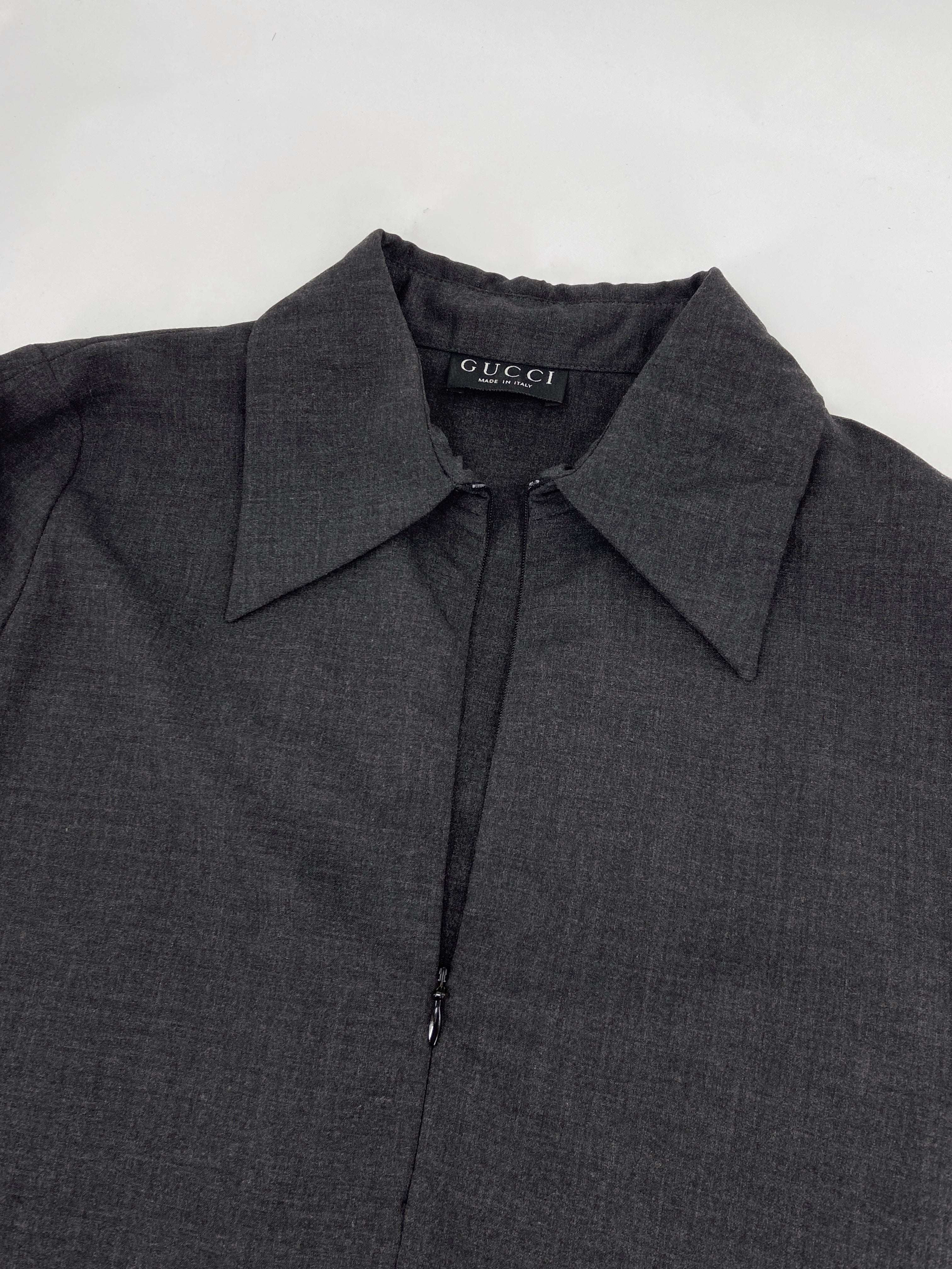 Gucci Fall 1997 Tom Ford Minimal Grey Zip Dress 40 - 8