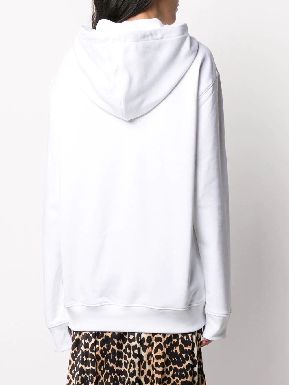 logo-print cotton hoodie - 4