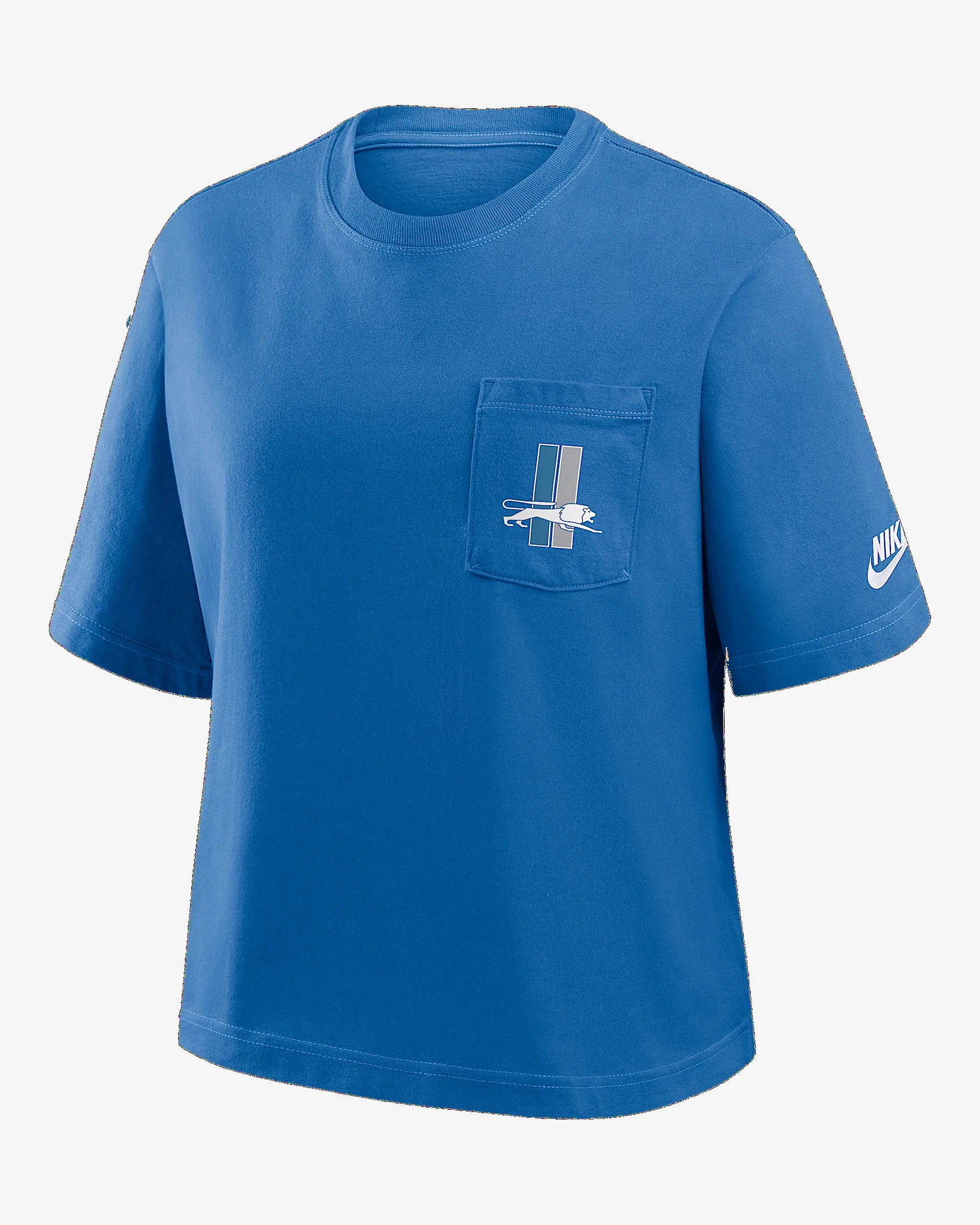 Detroit Lions Rewind Pocket Boxy Women's Nike NFL T-Shirt - 1