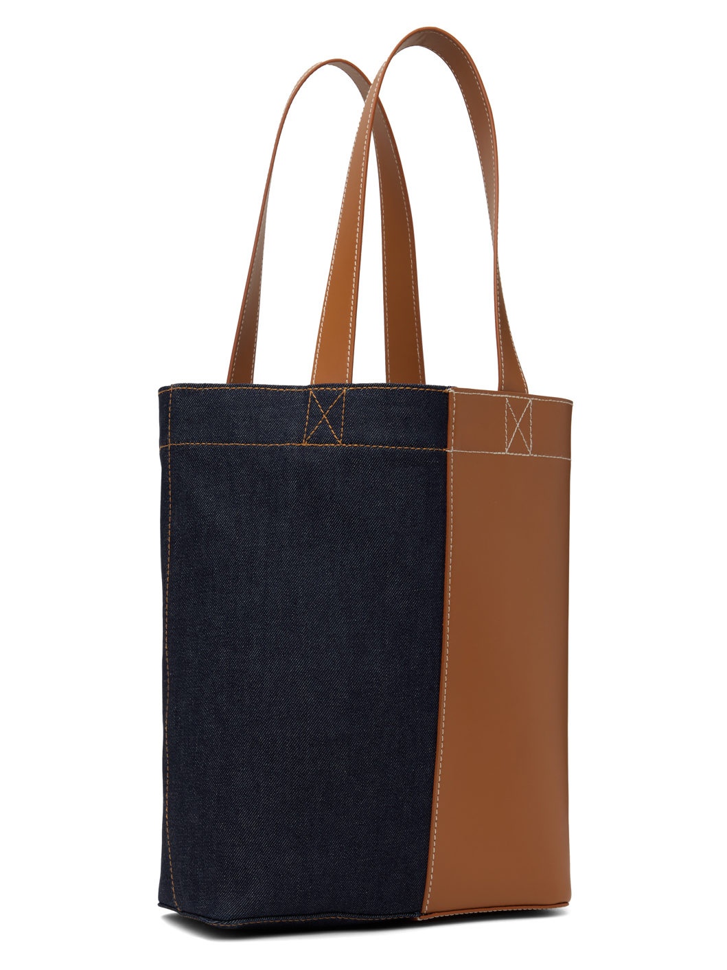 Tan & Navy Axel N/S Tote - 3