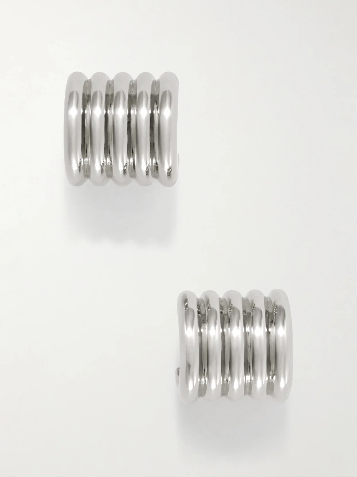 Hollyhock Silver-toned Earrings - 1