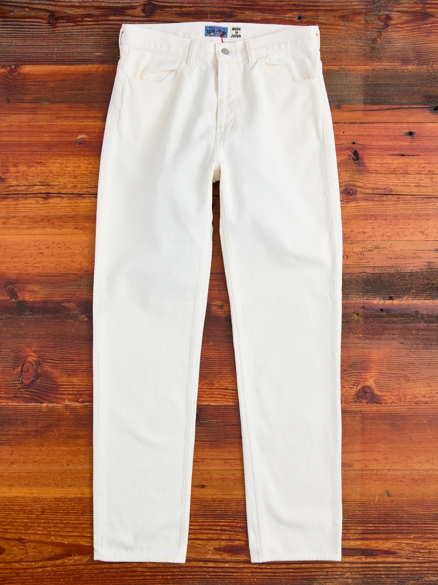 Fine Sashiko 5-Pocket Pants in Natural - 1