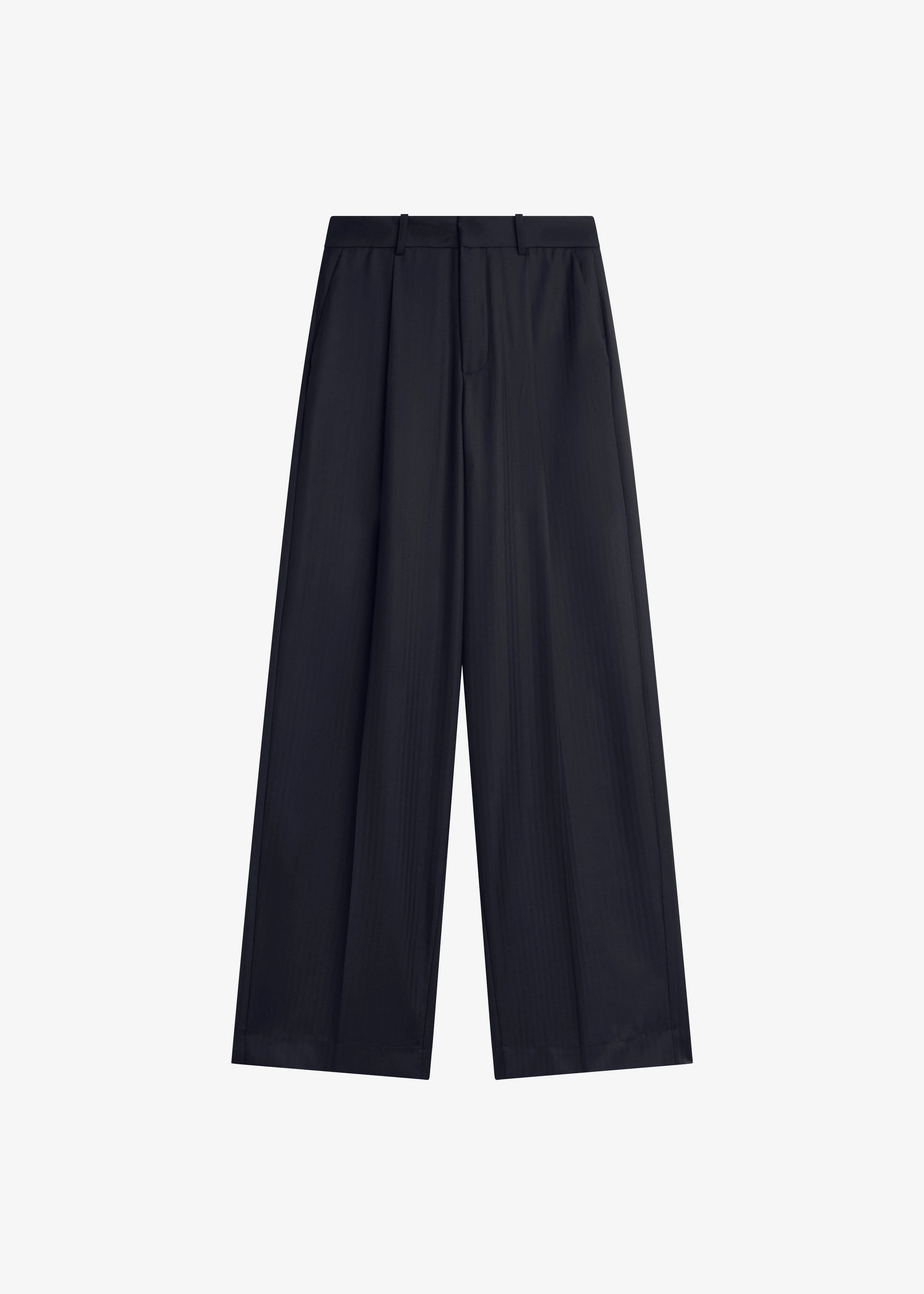 Milena Chevron Tailored Trousers - Black - 1