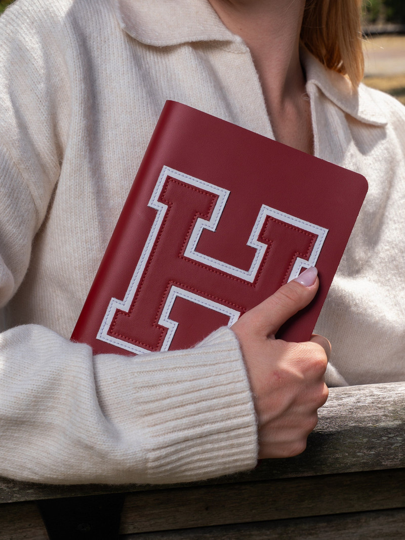 Cambridge Satchel The A5 Notebook - Red with Harvard H outlook
