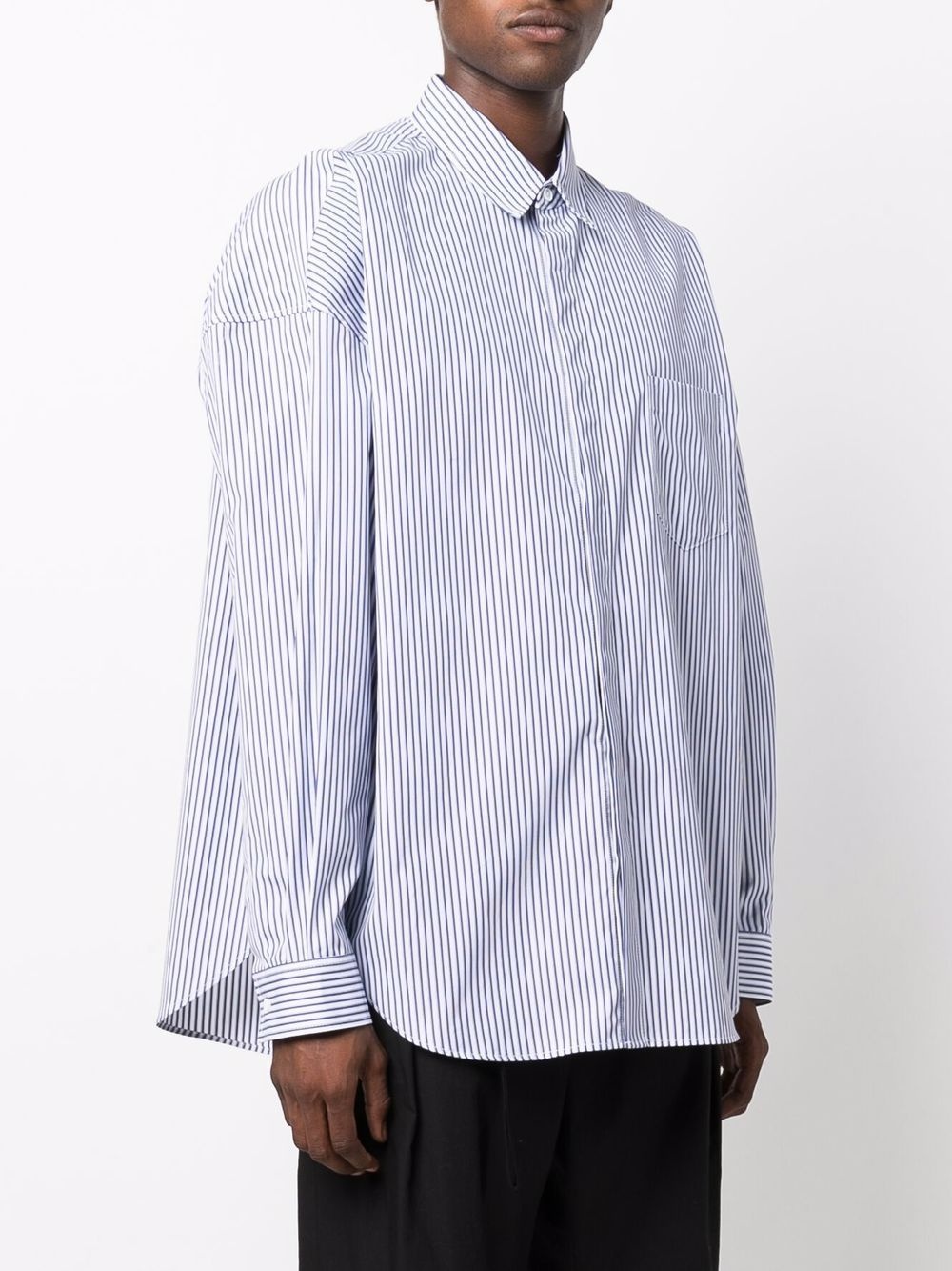 stripe-pattern cotton shirt - 3