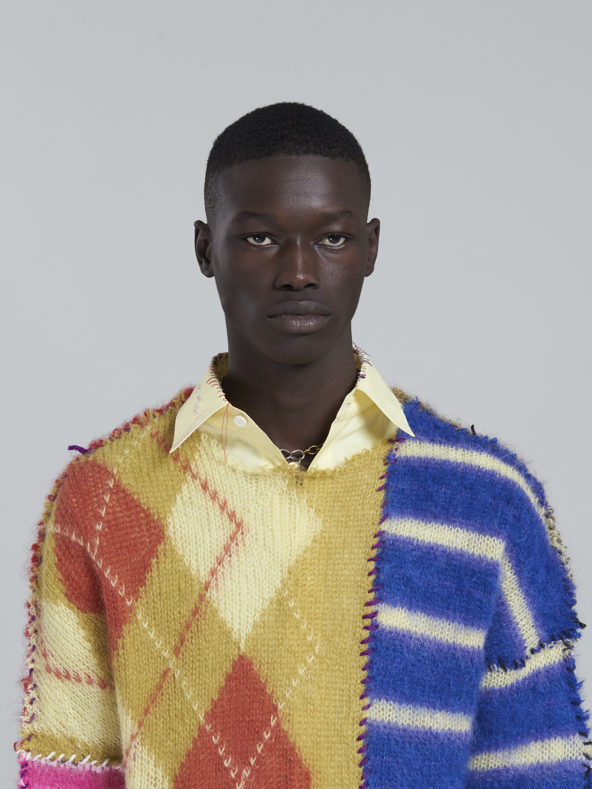MULTICOLOUR PATCHWORK MOHAIR SWEATER - 4