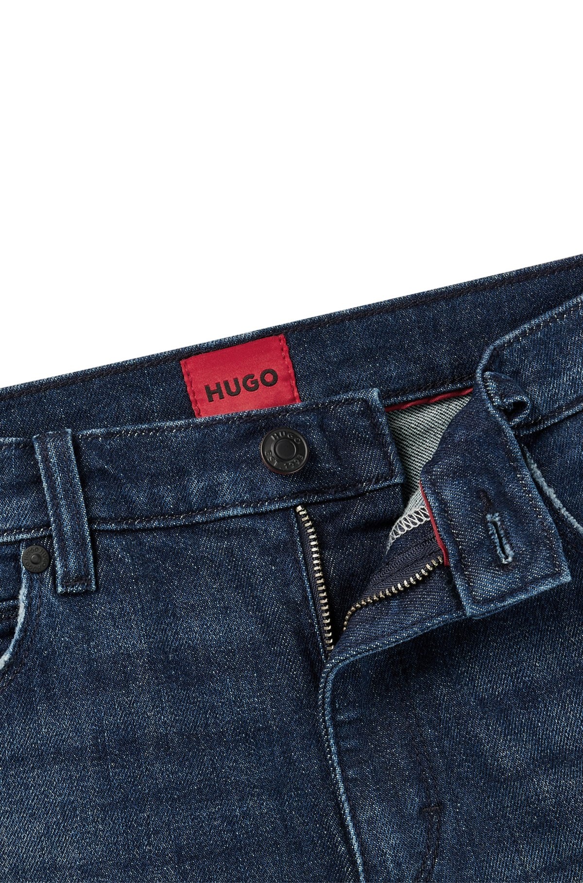 SLIM-FIT JEANS IN BLUE STRETCH DENIM - 6