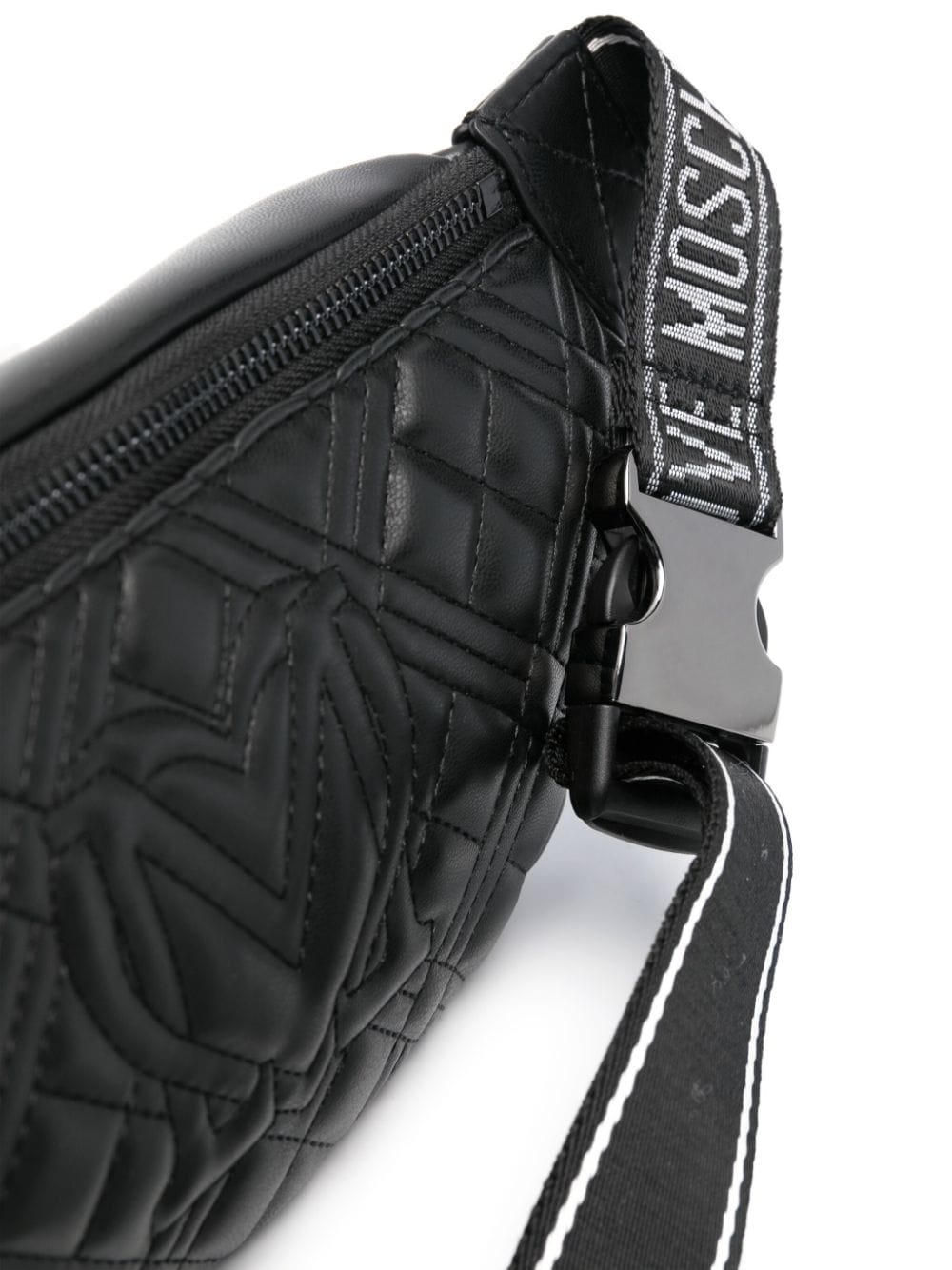 logo-lettering quilted belt bag - 4