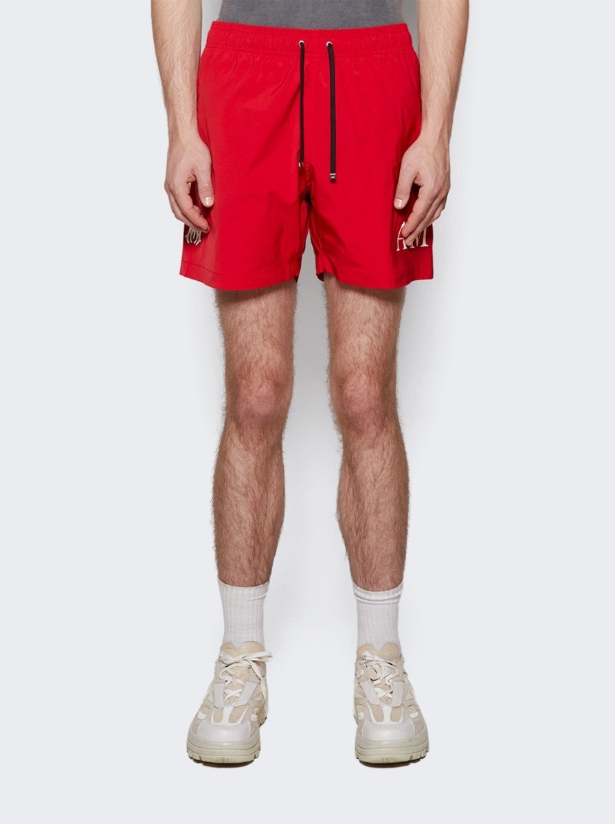 Double Logo Swim Shorts Red - 3