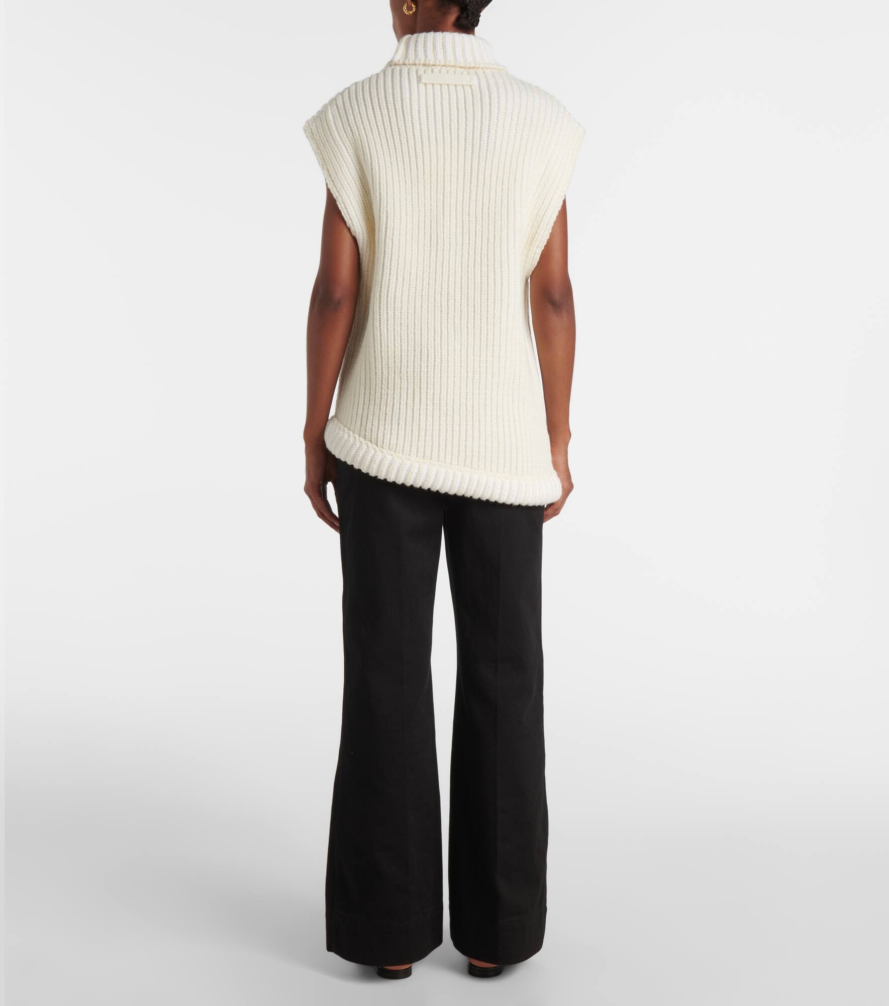 Ribbed-knit turtleneck sweater vest - 3