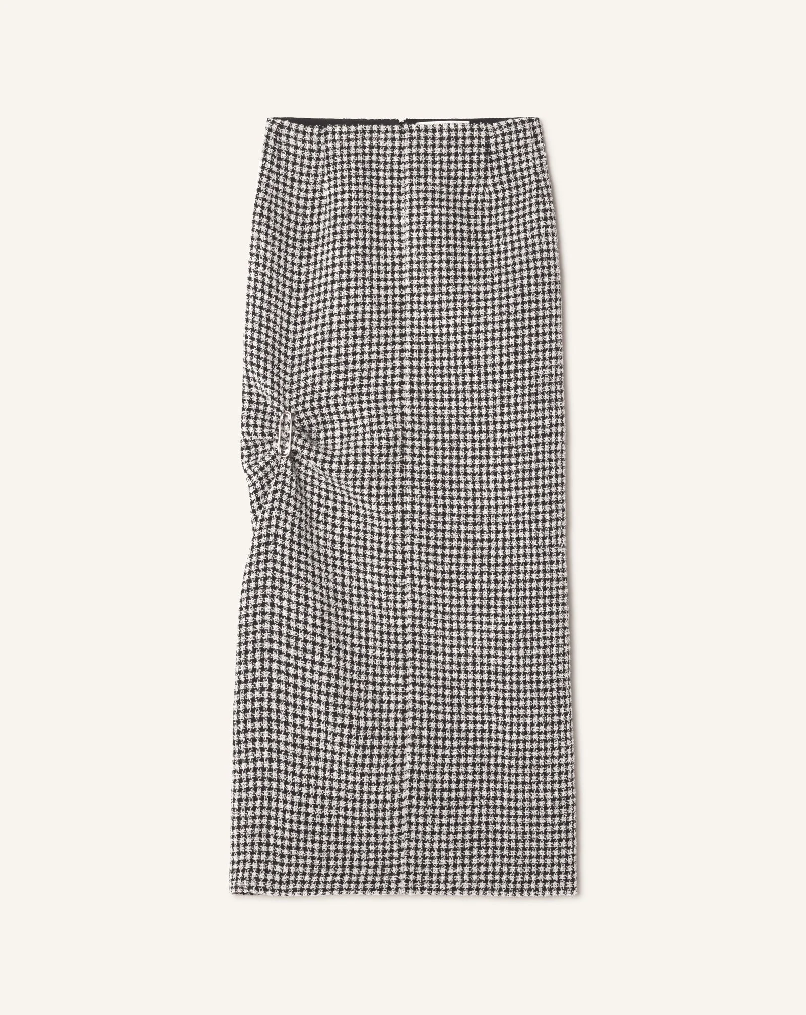 LONG DRAPED TWEED SKIRT - 1