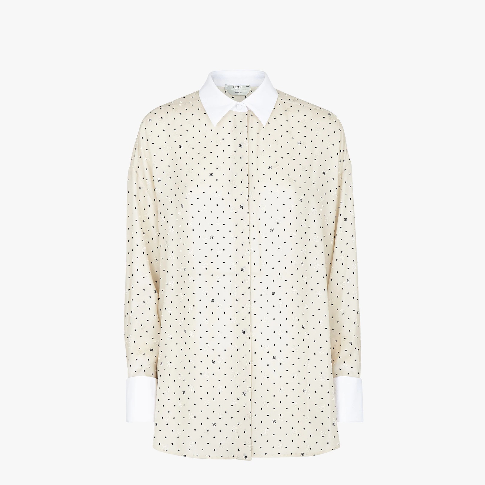 White satin crêpe shirt - 1