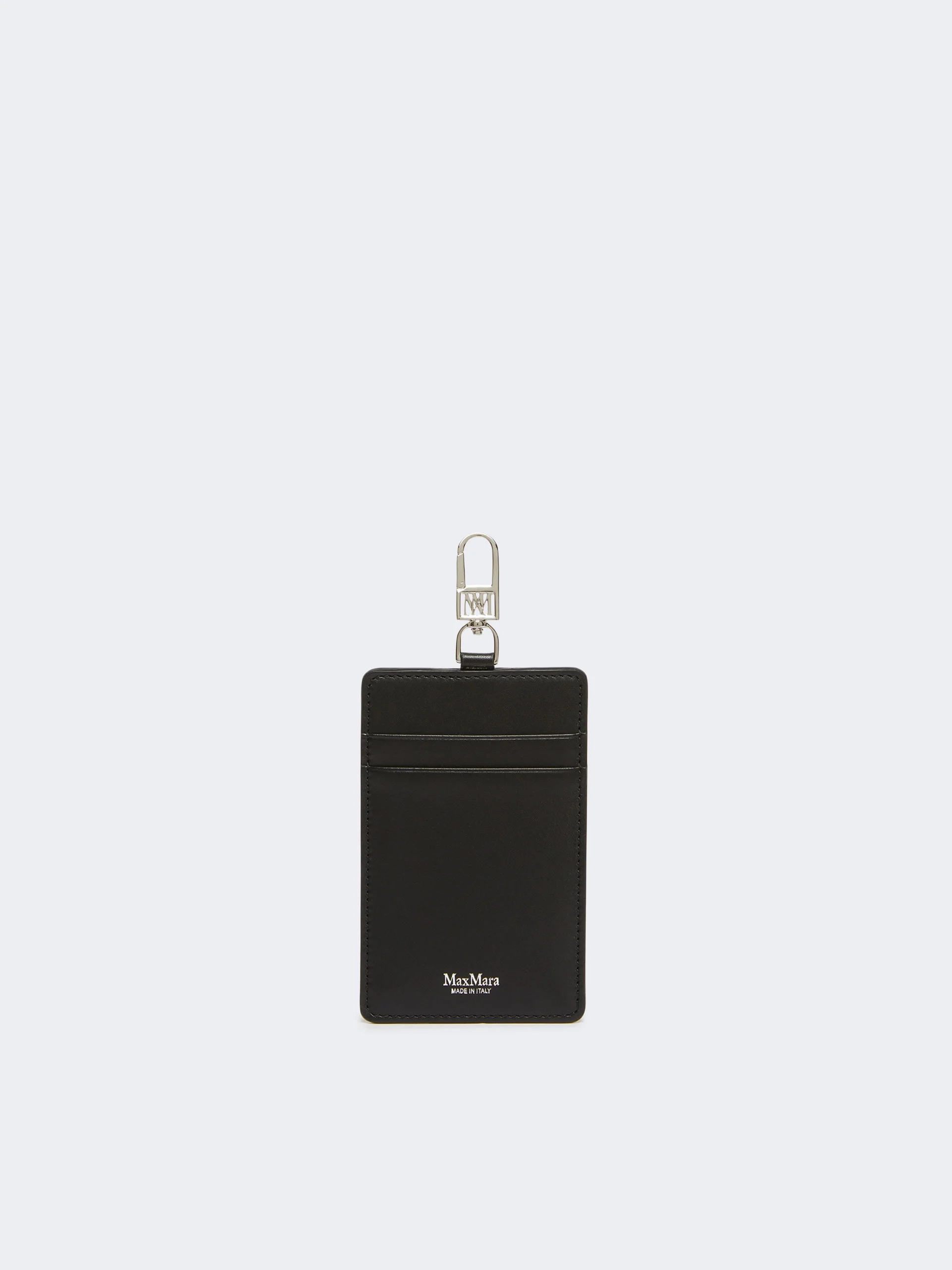 Leather badge holder - BLACK - 1