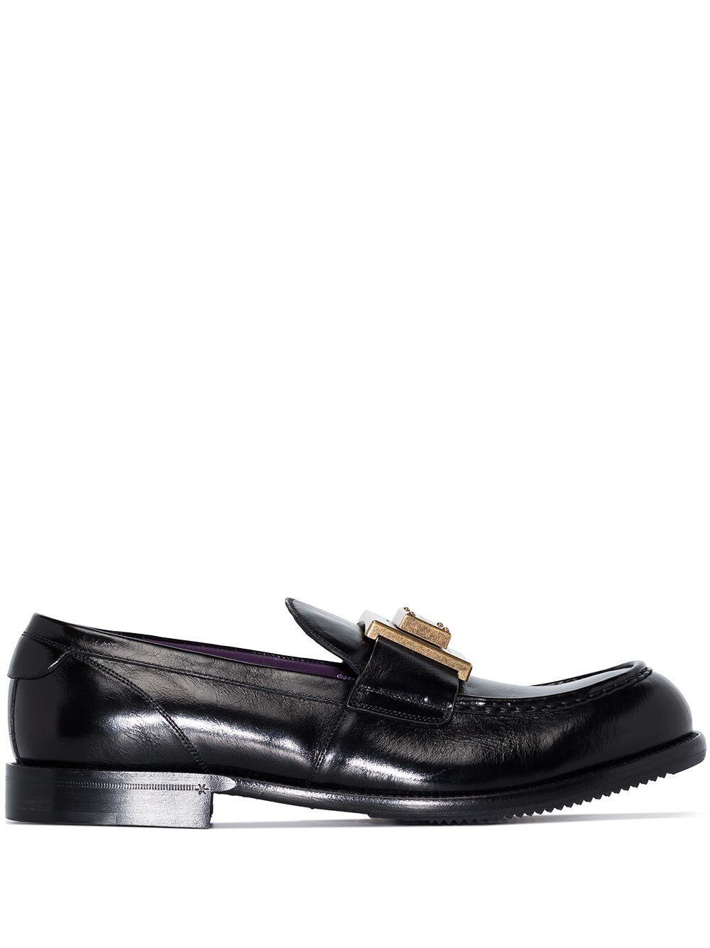 Bernini logo-plaque leather loafers - 1