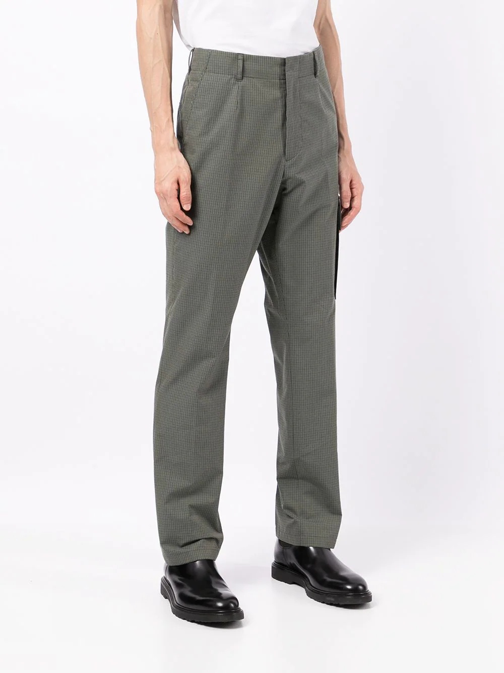 grid-pattern cargo-pocket trousers - 3