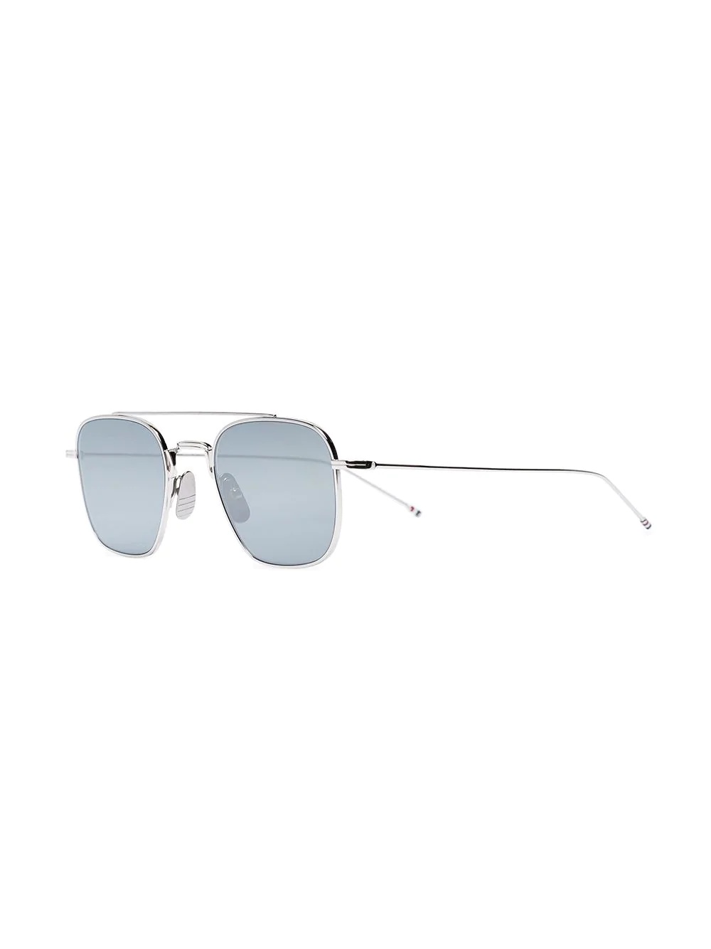 Metallic Silver Pilot Mirror Sunglasses - 2