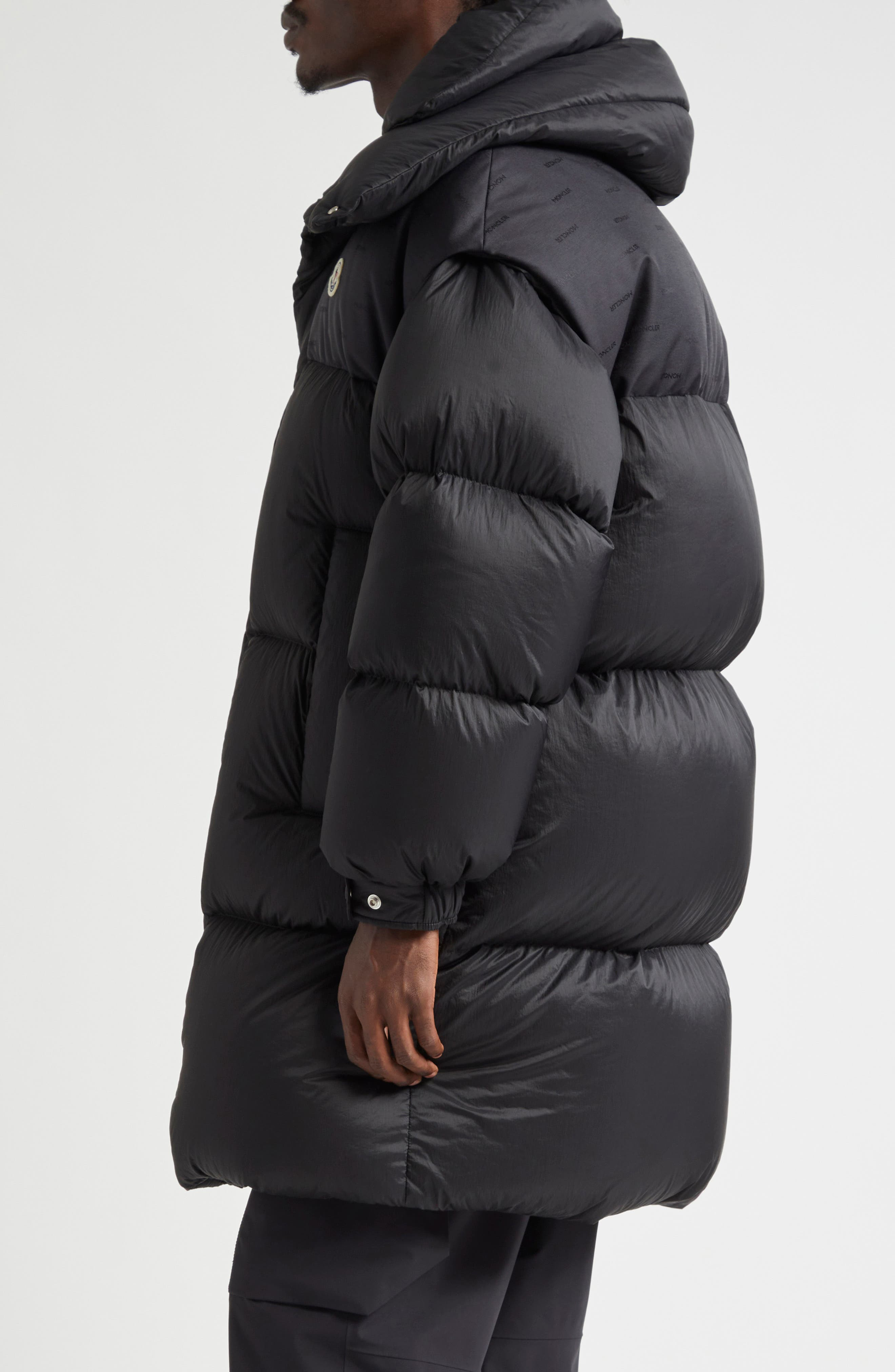 Moncler Verone Longline Down Puffer Parka in Black at Nordstrom - 4