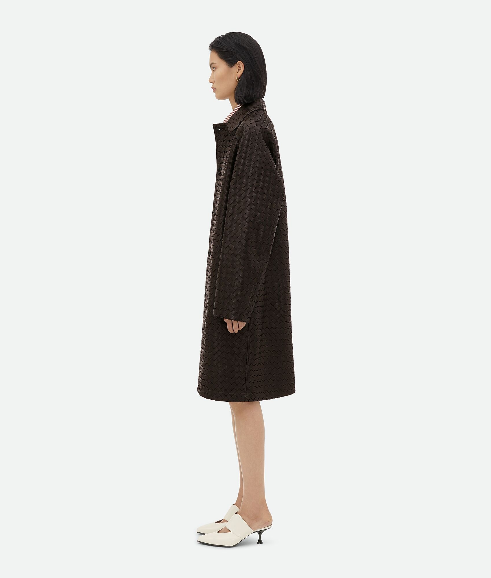 Intrecciato Leather Coat - 2