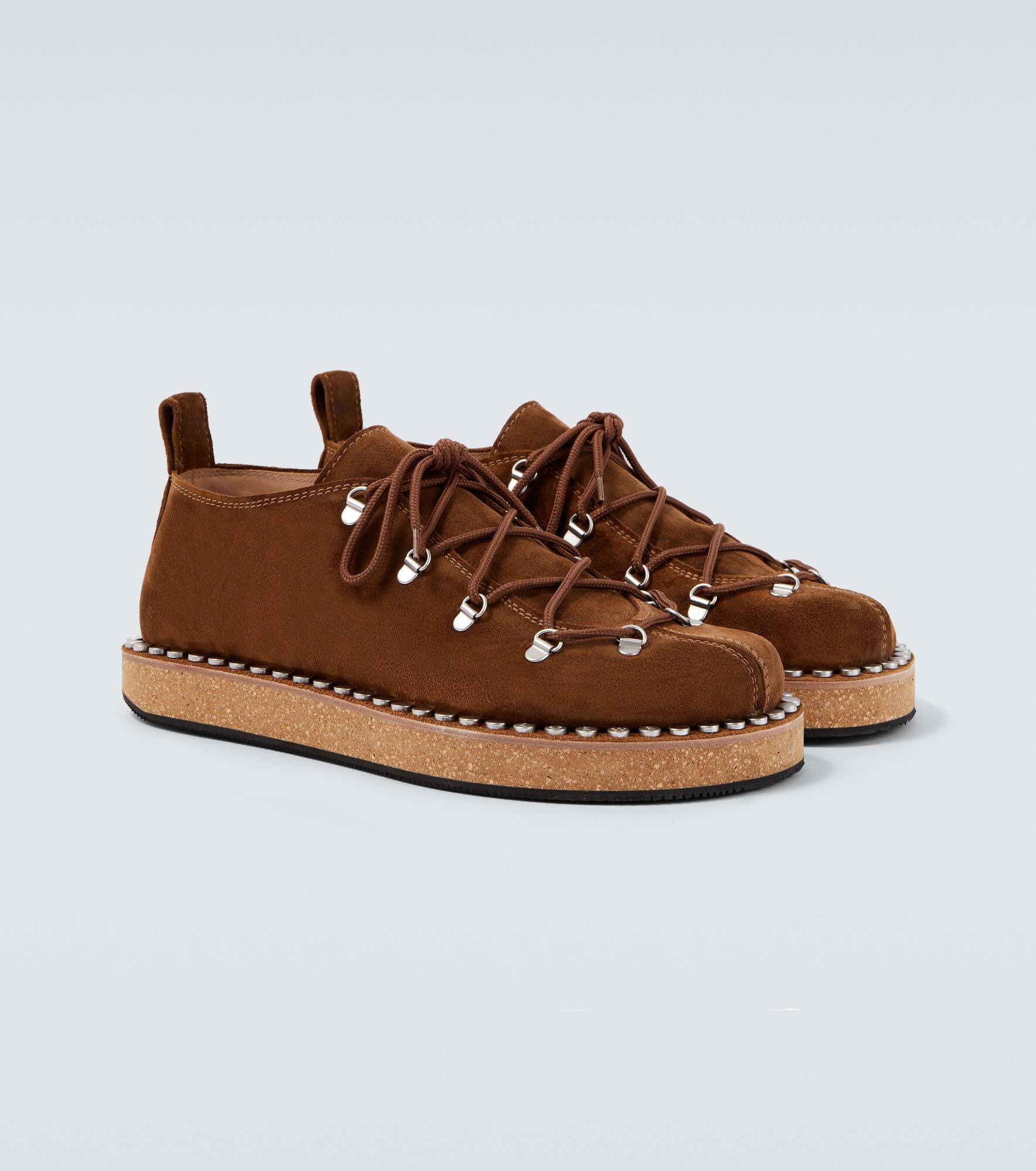 Rivet studded suede shoes - 5