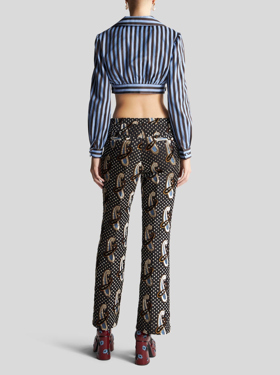 FLARED JACQUARD TROUSERS - 4