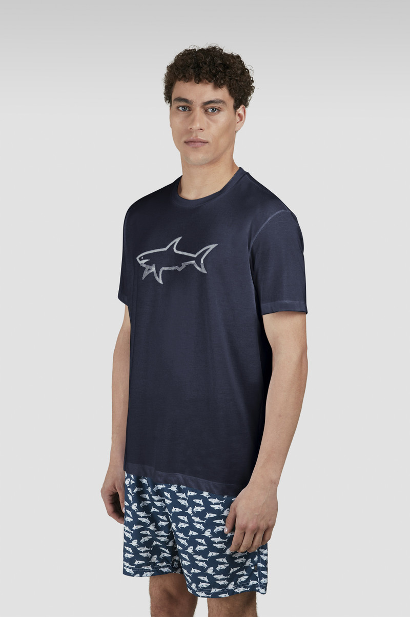 T-SHIRT IN COTTON JERSEY WITH REFLECTIVE SHARK PRINT 6